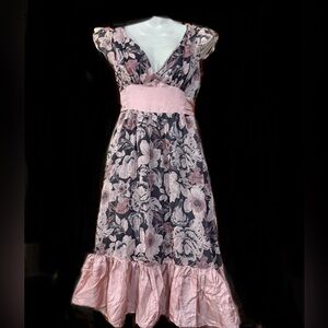 Maria Bianca Nero Small Silk Flutter Sleeve Dress